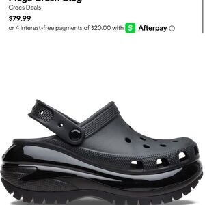 CROCS Black Platform Clogs